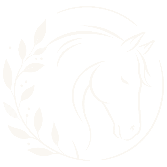 Logo Résonance Nature : tête de cheval entourée de feuillage